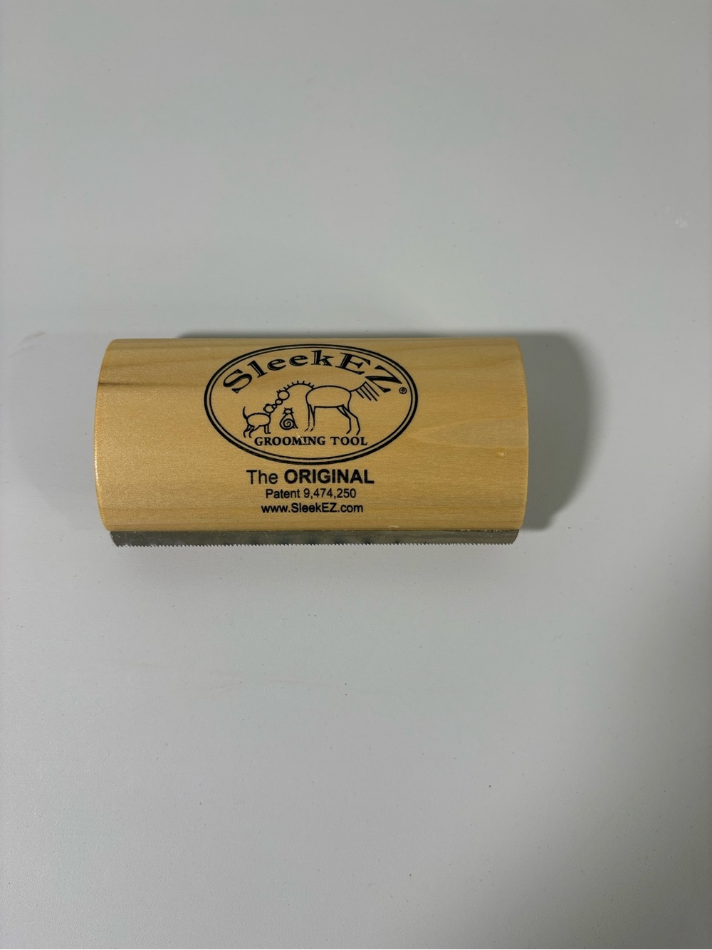 Medium size Original SleekEZ Pet Grooming Tool in Natural Wood